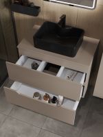 Orange Line тумба с раковиной подвесная 80 см, латте/черный арт-Li-80TuLMDF+B01-475MB — фото 4, Тумбы с раковиной