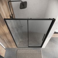 Товар: Дверь в нишу Niagara Nova NG-84-L11FHB (110х195) черный матовый,раздвижная влево,стекло рифленое,1 место - фото 6 Дверь в нишу Niagara Nova NG-84-L11FHB (110х195) черный матовый,раздвижная влево,стекло рифленое,1 место — фото 6, Раздвижные душевые двери