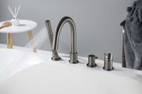 AQ1348BGM ЕВРОПА смеситель на борт ванны на 4 отв., оружейная сталь — фото 4, Смесители на борт ванны