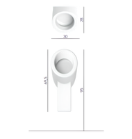 Писсуар SCARABEO WISH подвесной со скрытым подключением смыва цвет белый арт-2014 — фото 4, Писсуары