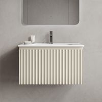 Тумба подвесная SANCOS Snob R 1.0 690х445х406, c одним ящиком оснащенным доводчиками Beige Soft, арт. SNR1.070CE — фото 1, Тумбы под раковину