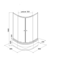 Ограждение VIVA90B N душевое Ceruttispa без поддона (90x90x195) — фото 138, Прямоугольные душевые уголки