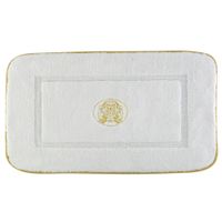Коврик д/ванной комнаты 60х100 см., вышивка логотип MIGLIORE, белый, окантовка золото 31923 — фото 1, Коврики для ванной комнаты