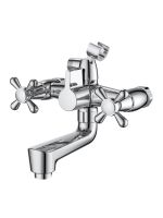 OneLife смеситель для ванны двухвентильный полимерный c душевым набором, хром арт-P03-231cr — фото 2, Смеситель для ванны