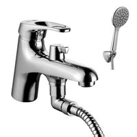 Omega Смеситель на борт ванны, на борт с изливом 144мм лейка, р/ОД, хром, LM, LM3115C — фото 1, Смесители на борт ванны