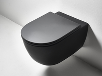 КОМПЛЕКТ Унитаз SIMAS TREVI подвесной безободковый с сиденьем с крышкой с микролифтом цвет черный матовый TR18/F85.NM+TR004.NM TR18/F85.NM+TR004.NM — фото 3, Подвесные унитазы