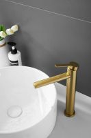 Смеситель для накладной раковины BELZ, брашированное золото, арт-B11813-5 — фото 4, Смесители для раковины