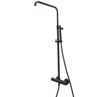 Товар: Душевая система с термостатом Webert Elio EL980508560, черный - фото 1 Душевая система с термостатом Webert Elio EL980508560, черный — фото 1, Душевые стойки