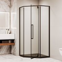 Душевой уголок RGW SV-81B 100x100, трапеция, профиль черный, стекло прозрачное/6 мм, арт-32328100-14 — фото 3, Душевые уголки трапеция