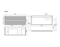 Тумба подвесная SANCOS Folk правая 1190х445х500, c двумя ящиками оснащенными доводчиками, Капучино, арт. арт-FL120RCP — фото 6, Тумбы под раковину