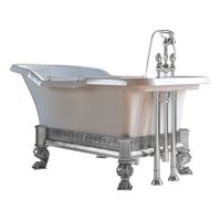 IMPERO AFFUSTO M Ванна 180x87хH83.5 см. бел, лафет "меандр" хром, слив/перелив хром 26343 — фото 1, Ванны из искусственного камня