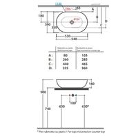 Раковина GLOBO T-EDGE накладная цвет черный матовый арт-B6O54AR — фото 2, Раковины накладные