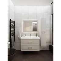 Тумба под раковину подвесная La Fenice Cubo TWIN FNC-01-CUB-C-100-2, бежевая — фото 6, Тумбы под раковину