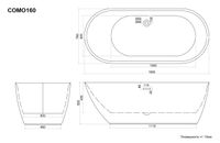 Товар: Ванна COMO160 акриловая отдельностоящая, белая, со сливом-переливом Ceruttispa (1600x750x560) CT9901 - фото 6 Ванна COMO160 акриловая отдельностоящая, белая, со сливом-переливом Ceruttispa (1600x750x560) CT9901 — фото 6, Акриловые ванны