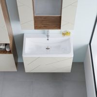 Тумба под раковину подвесная Бриклаер КРИСТАЛЛ латте, 80 см арт-4627125416941 — фото 5, Тумбы с раковиной