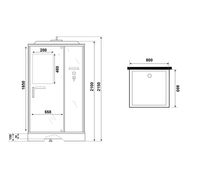 Душевая кабина Niagara Standart (80х80х215) квадрат,поддон 15см,распашная,проф.белый,3 места арт-ST80/15Q — фото 11, Душевые кабины