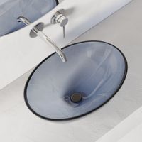 Раковина накладная прозрачная ABBER Kristall AT2802Saphir синяя — фото 1, Раковины накладные