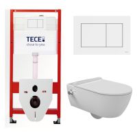 КОМПЛЕКТ TECE + beWash: 9400413 Инсталляция TECE + Melville Унитаз подвесной безободковый с форсункой биде со встроенным смесителем горячей и холодной воды с быстросъёмным сиденьем микролифт HRKA052N3VE0W5SZ0+AQ4019+VTMU11W5W5H арт-TC413N3VE0 — фото 2, Комплекты унитаз + инсталляция