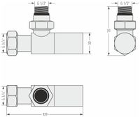 Вентиль Вентиль Сунержа угловой цилиндр (G 1/2" НР х G 3/4" НГ) Золотой шёлк 32-1400-1234 — фото 2, Комплектующие для полотенцесушителей