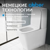 Унитаз ABBER Rechteck AC1210T компакт белый, безободковый, смыв торнадо — фото 8, Напольные унитазы