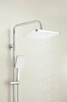 Душевая система с тропическим душем и смесителем BELZ, хром арт-B24507 — фото 4, Душевые стойки