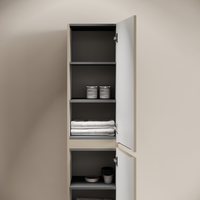 Шкаф-пенал подвесной SANCOS Code, 350х350х1650 мм, цвет серо- бежевый, арт. арт-PCD35GB — фото 5, Пеналы для ванной комнаты