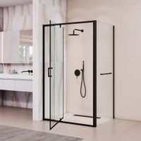 Душевой уголок RGW PA-078-1B (RGW PA-008B + Z-060-2B) 1000x800, профиль черный, стекло прозрачное, арт-3508078108-14 — фото 3, Прямоугольные душевые уголки