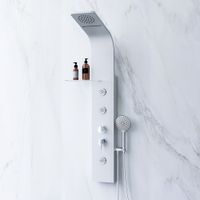 W85P-2-136AW Joy Гидромассажная панель, 3 форсунки, полочка для аксессуаров, верхний душ, 1360Х320 — фото 5, Душевые панели