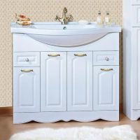 Тумба под раковину напольная Бриклаер АННА белый , 100 см 4627125411434 — фото 1, Тумбы с раковиной