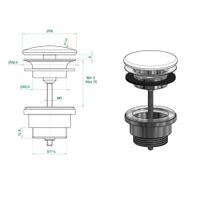 Донный клапан GLOBO RUBINETT без перелива цвет белый матовый FI024BO — фото 2, Донные клапаны