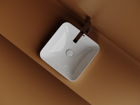 Раковина встраиваемая сверху CERAMICANOVA Element с отверстием слива - перелива квадратной формы 438x438x172 мм цвет белый арт. арт-CN6077 — фото 5, Раковины встраиваемые сверху