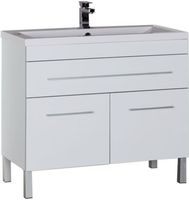 Тумба под раковину Aquanet Верона 100 белый (напольная 1 ящик 2 дверцы) арт-00182710 — фото 1, Тумбы под раковину