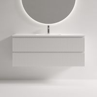 Тумба подвесная SANCOS Snob R 1195х390х500, c двумя ящиками оснащенными доводчиками, Bianco, арт. арт-SNR120/39W — фото 1, Тумбы под раковину