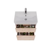 Тумба Lemark COMBI 60 см под 1 раковину, подвесная/напольная, 2 ящика, цвет фасада: Дуб кантри, цвет арт-LM03C60T-dub — фото 2, Тумбы под раковину