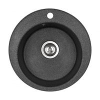 Мойка кухонная ШЕЛЛИ 50, круглая, графит 1A734732SS210 — фото 1, Кухонные мойки