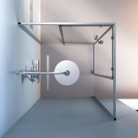 Душевое ограждение X-Joy Square Slide 90х90, мат хром, прозрачное арт-W94G-403-9090-MT — фото 2, Квадратные душевые уголки