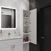 Пенал подвесной "ЛУКСОР-35 см" универсальный, белый матовый арт-303550 — фото 4, Пеналы для ванной комнаты