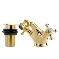 PRESTIGE См-ль д/биде, донный клапан "click-clack", золото 31604 — фото 5, Смесители для биде