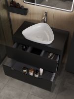 Orange Line тумба с раковиной подвесная 80 см, черный/белый арт-Li-80TubMDF+B07-500W — фото 4, Тумбы с раковиной