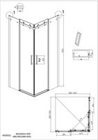 Душевое ограждение Grossman Classic (90х90х195) квадрат,раздвижная,хром,стекло прозрачное, 2 места арт-300.K33.04.9090.10.00 — фото 10, Квадратные душевые уголки