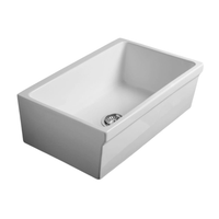 Кухонная мойка SIMAS LAVABI накладная глазированная с 4 сторон без отверстий цвет белый Q536 — фото 1, Кухонные мойки