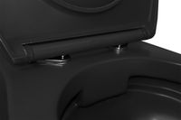 Унитаз подвесной Azario Keras matt black 520х370х360 безободковый, с быстросъемным сиденьем микролифт, черный матовый арт-AZ-99046B — фото 5, Подвесные унитазы