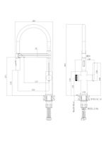 Agger Elegant смеситель для кухни однорычажный с каналом для питьевой воды и гибким изливом, черный матовый арт-A3252544 — фото 2, Смесители для кухни