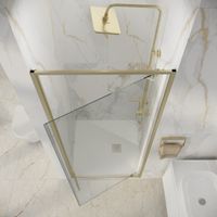 Дверь в нишу Niagara Nova NG-45-8ASG (80х195) распашная,золото сатин,стекло прозрачное,1 место — фото 6, Распашные душевые двери