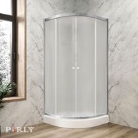 Душевая кабина Parly 80х80, с низким поддоном, профиль хром, стекло матовое арт-BETT831 — фото 2, Душевые кабины