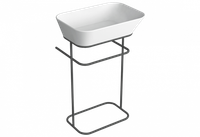 Металлическая структура SIMAS WAVE напольная цвет черный матовый WASA04 — фото 1, Консоли для раковины