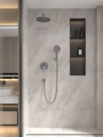 Встраиваемая душевая система TEORA, Графит брашинг TE-500-GR-C4 — фото 1, Встраиваемые душевые комплекты