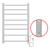 Полотенцесушитель электрический AZARIO PARMA 500/800 8 секций, диммер справа, белый арт-AZ10858W — фото 3, Электрические полотенцесушители