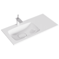 Подвесная левая тумба с двумя ящиками с умывальником из литьевого мрамора. Mai.01.09/L — фото 1, Тумбы с раковиной