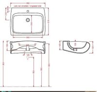 Раковина Artceram Hi Line подвесная отверстия для смесителя одно цвет белый арт-HIL004 01 00 — фото 2, Раковины подвесные